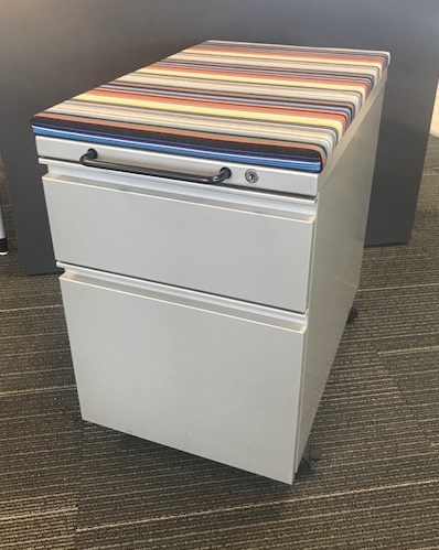 Business Furniture Warehouse Pre Owned Office Steelcase Mobile Pedestal With Stripped Cushion Top Price 149 00